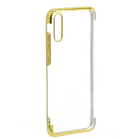 Coque iPhone XS Max transparente bordures dorées