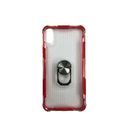 coque-rouge-rigide-plastique-renforcee-hexagone-brodure-noir-support-anneau-arriere-apple-iphone-xs-max