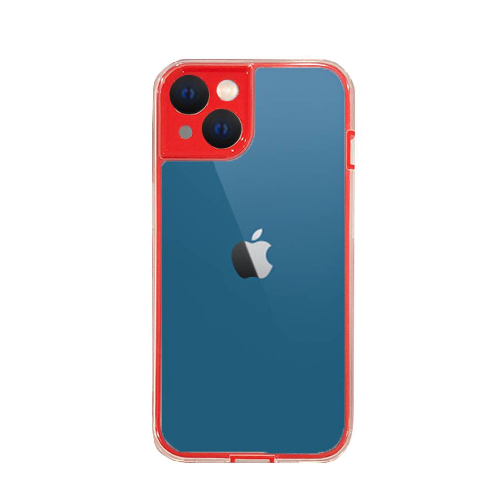 Coque iPhone 13 antichoc transparente bordures rouges